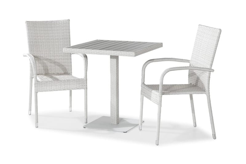 Caféset Bahamas 70x70 + 2 Thor Light - Vit - Utemöbler & utemiljö - Utegrupp - Cafegrupp & cafeset