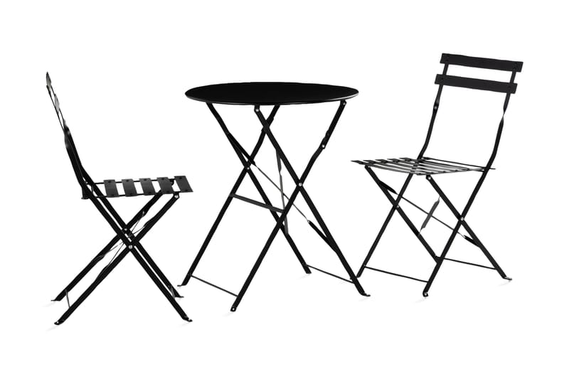 Caféset Brunshuse 60 cm Rund + 2 Klappstolar - Cafegrupp & cafeset