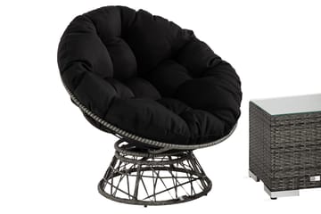 Caféset Cozy + 2 Cozy Fåtöljer - Grå|Konstrotting - Utemöbler & utemiljö - Utegrupp - Cafegrupp & cafeset