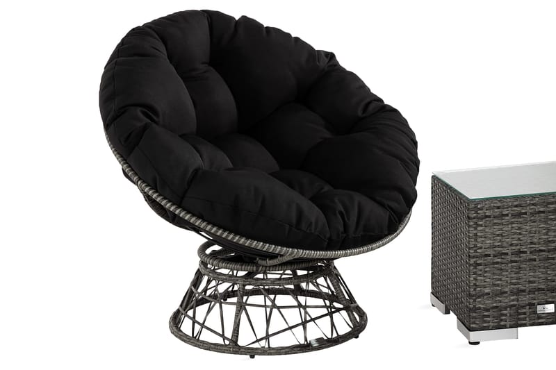 Caféset Cozy + 2 Cozy Fåtöljer - Grå|Konstrotting - Utemöbler & utemiljö - Utegrupp - Cafegrupp & cafeset