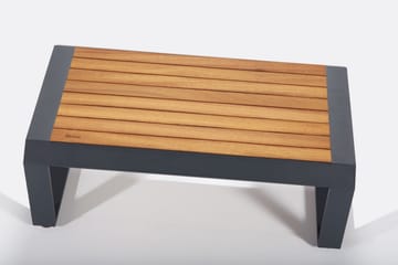 Caféset Lassento 197 cm + 3-sits Utesoffa + 2 Utefåtöljer - Gul/Grå/Svart - Utemöbler & utemiljö - Utegrupp - Cafegrupp & cafeset