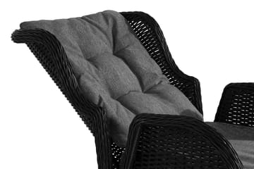 Caféset Marcus med 2 Reclinerfåtöljer m Dyna - Svart - Utemöbler & utemiljö - Utegrupp - Cafegrupp & cafeset