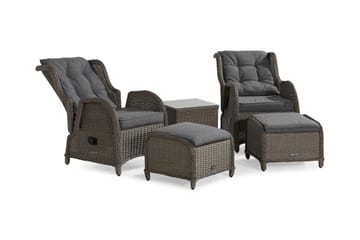 Caféset Marcus med 2 Reclinerfåtöljer Utomhus m Dyna - Grå - Utemöbler & utemiljö - Utegrupp - Cafegrupp & cafeset