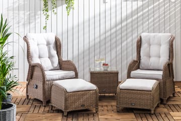 Caféset Marcus med 2 Reclinerfåtöljer Utomhus m Dyna - Natur - Utemöbler & utemiljö - Utegrupp - Cafegrupp & cafeset