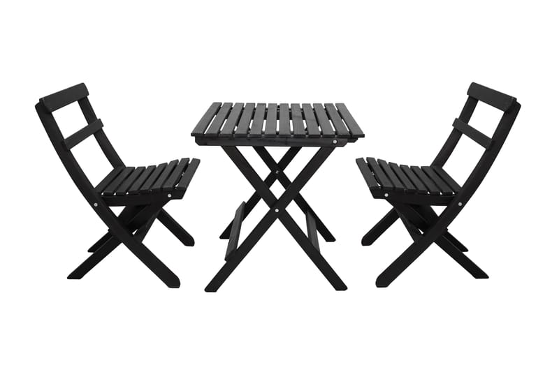 Caféset Wilma 65x65 cm + 2 Utestolar Grå/Vit - Baltic Garden - Utemöbler & utemiljö - Utegrupp - Cafegrupp & cafeset