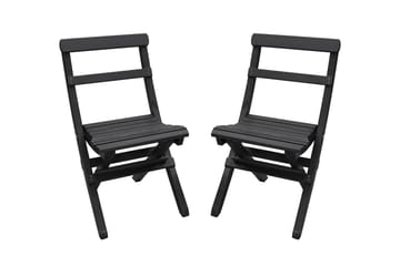 Caféset Wilma 65x65 cm + 2 Utestolar Grå/Vit - Baltic Garden - Utemöbler & utemiljö - Utegrupp - Cafegrupp & cafeset