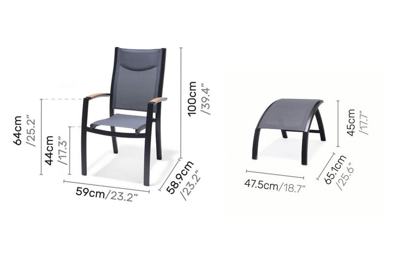Caféset Panama 50x50 cm + 2 Utestolar Grå - Lifestyle Garden - Utemöbler & utemiljö - Utegrupp - Cafegrupp & cafeset