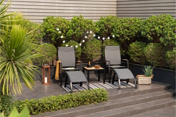Caféset Panama 50x50 cm + 2 Utestolar Grå - Lifestyle Garden - Utemöbler & utemiljö - Utegrupp - Cafegrupp & cafeset