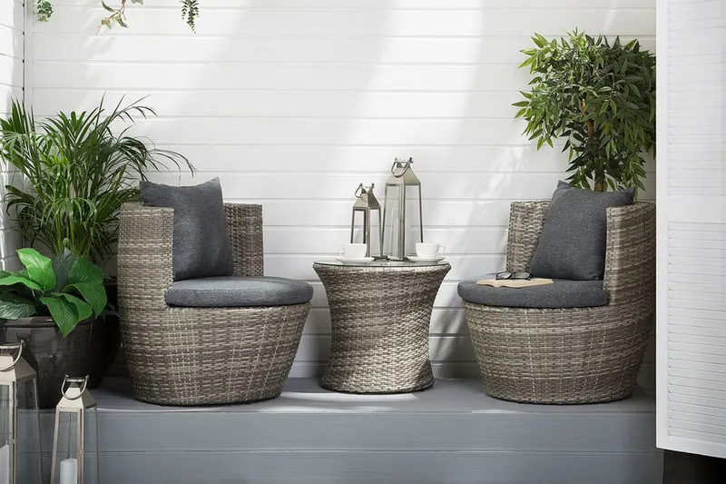 Capri Balkongmöbelset 54 cm - Gr å - Utemöbler & utemiljö - Utegrupp - Cafegrupp & cafeset