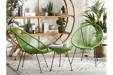 Cayaco Balkongset 70 cm + 2 Utestolar - Konstrotting/Grön - Utemöbler & utemiljö - Utegrupp - Cafegrupp & cafeset