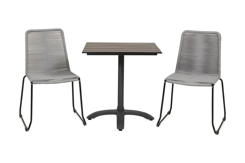 Colorado Caféset 70 cm + 2 Lindos Matstolar Svart, Svart