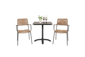 Colorado Caféset 70 cm + 2 Lindos Utefåtöljer - Svart - Utemöbler & utemiljö - Utegrupp - Cafegrupp & cafeset
