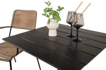 Colorado Caféset 70 cm + 2 Lindos Utefåtöljer - Svart - Utemöbler & utemiljö - Utegrupp - Cafegrupp & cafeset