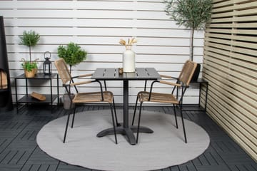 Colorado Caféset 70 cm + 2 Lindos Utefåtöljer - Svart - Utemöbler & utemiljö - Utegrupp - Cafegrupp & cafeset