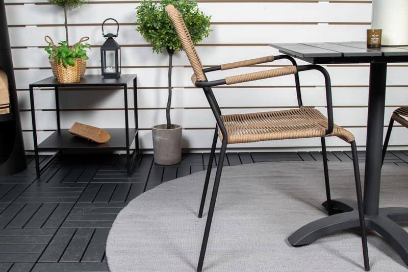 Colorado Caféset 70 cm + 2 Lindos Utefåtöljer - Svart - Utemöbler & utemiljö - Utegrupp - Cafegrupp & cafeset