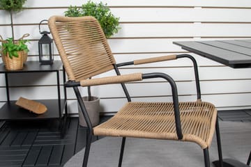 Colorado Caféset 70 cm + 2 Lindos Utefåtöljer - Svart - Utemöbler & utemiljö - Utegrupp - Cafegrupp & cafeset