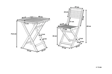 Fiji Balkongset 60 cm - Gul - Utemöbler & utemiljö - Utegrupp - Cafegrupp & cafeset