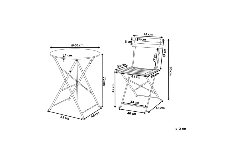 Fiori Balkongset 45,5 cm - Vit - Utemöbler & utemiljö - Utegrupp - Cafegrupp & cafeset