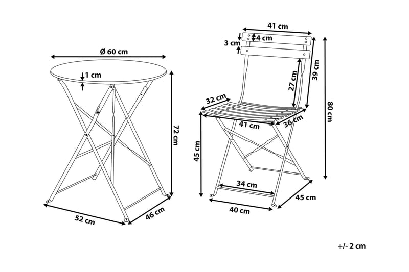 Fiori Balkongset 52 cm - Blå - Utemöbler & utemiljö - Utegrupp - Cafegrupp & cafeset