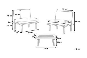 Frascati Balkongmöbelset 80 cm - Grå - Utemöbler & utemiljö - Utegrupp - Cafegrupp & cafeset