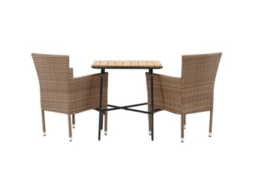 Holmbeck Caféset 70 cm + 2 st Malina Karmstolar - Brun - Utemöbler & utemiljö - Utegrupp - Cafegrupp & cafeset