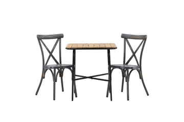 Holmbeck Caféset 70 cm + 2 st Tablas Matstolar - Brun/Mörkgrå - Utemöbler & utemiljö - Utegrupp - Cafegrupp & cafeset