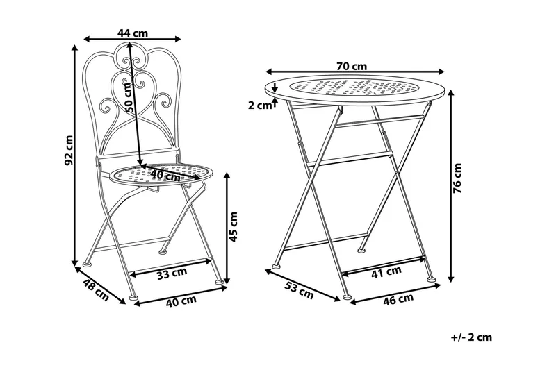 Hubscher Balkongset - Beige - Utemöbler & utemiljö - Utegrupp - Cafegrupp & cafeset