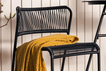 Lamborg Caféset 120 cm Oval + 2 Utestolar - Glas/Svart - Utemöbler & utemiljö - Utegrupp - Cafegrupp & cafeset