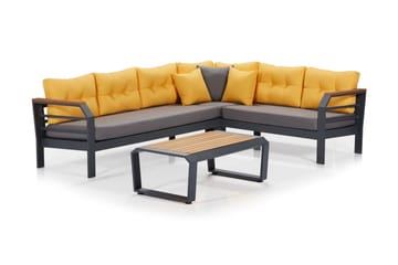Lassento HörnLoungegrupp Utomhus 4-sits - Grå/Gul/Svart - Utemöbler & utemiljö - Loungemöbler - Loungeset & loungegrupp