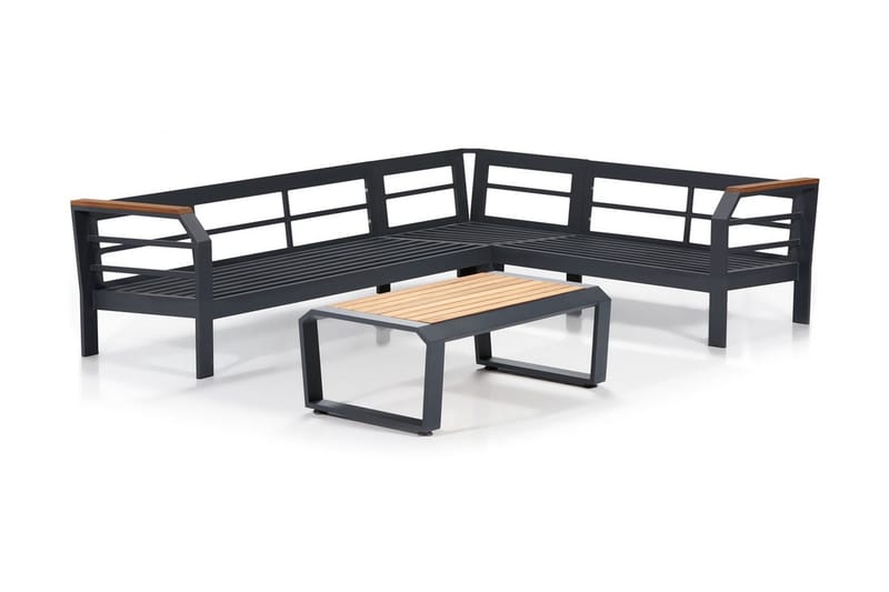 Lassento HörnLoungegrupp Utomhus 4-sits - Grå/Gul/Svart - Utemöbler & utemiljö - Loungemöbler - Loungeset & loungegrupp