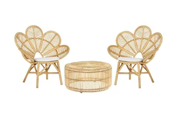 Limni Balkongset 140 cm + 2 Lorentine Utefåtöljer - Trä/Natur - Utemöbler & utemiljö - Utegrupp - Cafegrupp & cafeset