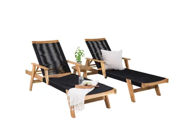 Little John Solsäng med Chania Bord Brun/Svart - Brun/Svart - Utemöbler & utemiljö - Utegrupp - Cafegrupp & cafeset