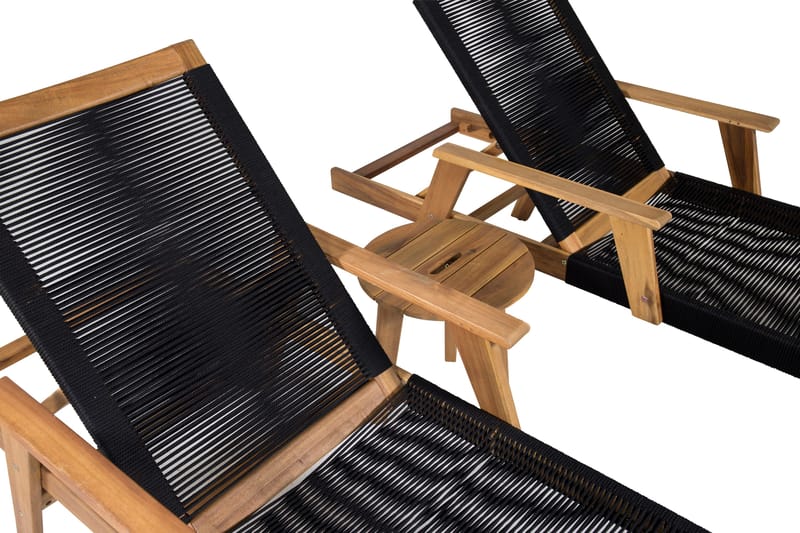 Little John Solsäng med Chania Bord Brun/Svart - Brun/Svart - Utemöbler & utemiljö - Utegrupp - Cafegrupp & cafeset