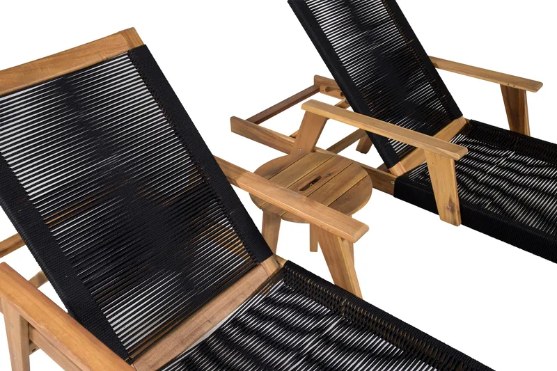 Little John Solsäng med Chania Bord Brun/Svart - Brun/Svart - Utemöbler & utemiljö - Utegrupp - Cafegrupp & cafeset