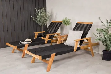 Little John Solsäng med Chania Bord Brun/Svart - Brun/Svart - Utemöbler & utemiljö - Utegrupp - Cafegrupp & cafeset