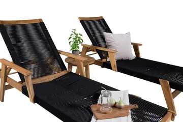 Little John Solsäng med Chania Bord Brun/Svart - Brun/Svart - Utemöbler & utemiljö - Utegrupp - Cafegrupp & cafeset