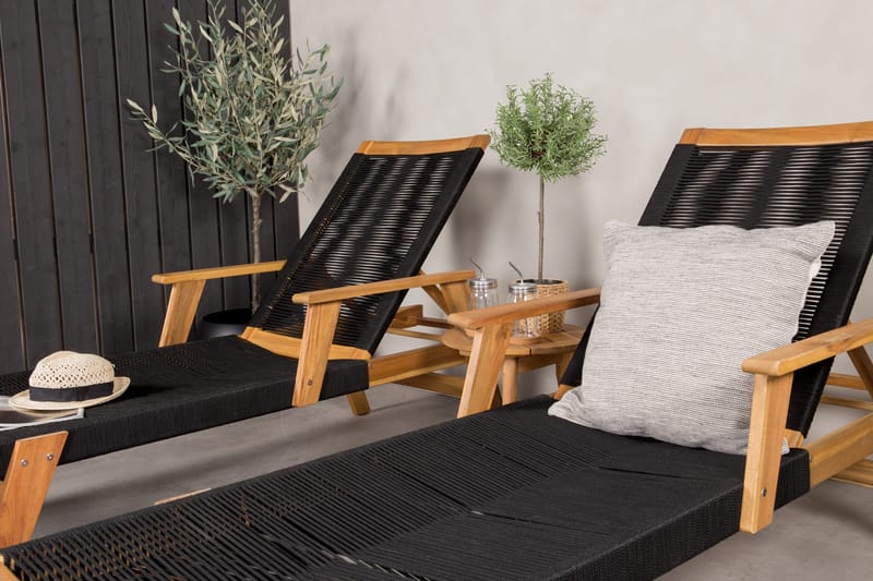 Little John Solsäng med Chania Bord Brun/Svart - Brun/Svart - Utemöbler & utemiljö - Utegrupp - Cafegrupp & cafeset