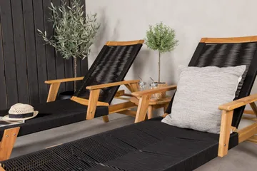 Little John Solsäng med Chania Bord Brun/Svart - Brun/Svart - Utemöbler & utemiljö - Utegrupp - Cafegrupp & cafeset