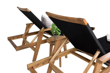 Little John Solsäng med Chania Bord Brun/Svart - Brun/Svart - Utemöbler & utemiljö - Utegrupp - Cafegrupp & cafeset