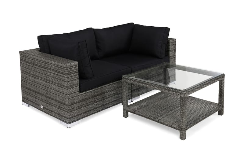 Loungegrupp Bahamas 2-sits Bord 75x75 - Grå - Cafegrupp & cafeset