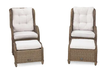 Marcus Öronlappsfåtölj med Fotpall m Dyna 2-pack - Natur - Utemöbler & utemiljö - Utegrupp - Cafegrupp & cafeset