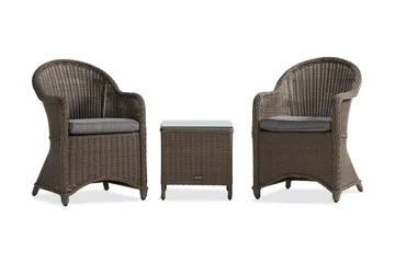 Marcus Caféset med 2 Light Fåtöljer m Dyna - Grå - Utemöbler & utemiljö - Utegrupp - Cafegrupp & cafeset