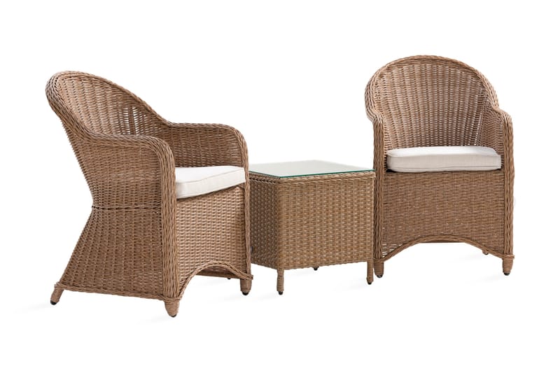 Marcus Caféset med 2 Light Fåtöljer m Dyna - Natur - Utemöbler & utemiljö - Utegrupp - Cafegrupp & cafeset