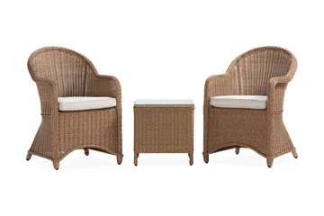 Marcus Caféset med 2 Light Fåtöljer m Dyna - Natur - Utemöbler & utemiljö - Utegrupp - Cafegrupp & cafeset