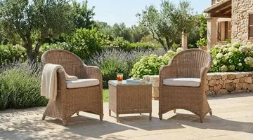 Marcus Caféset med 2 Light Fåtöljer m Dyna - Natur - Utemöbler & utemiljö - Utegrupp - Cafegrupp & cafeset