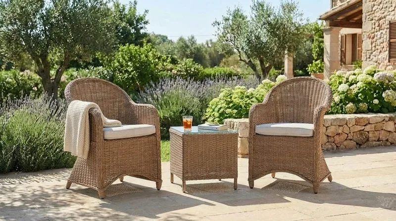 Marcus Caféset med 2 Light Fåtöljer m Dyna - Natur - Utemöbler & utemiljö - Utegrupp - Cafegrupp & cafeset