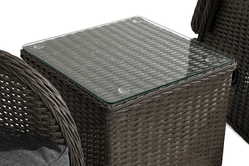 Marcus Caféset med 2 Reclinerfåtöljer Utomhus m Dyna - Grå - Utemöbler & utemiljö - Utegrupp - Cafegrupp & cafeset