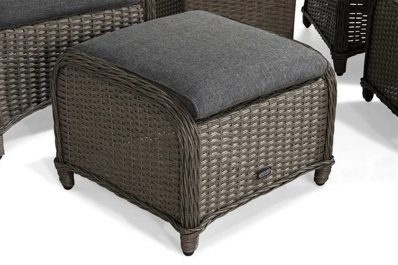 Marcus Caféset med 2 Reclinerfåtöljer Utomhus m Dyna - Grå - Utemöbler & utemiljö - Utegrupp - Cafegrupp & cafeset