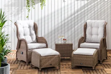 Marcus Caféset med 2 Reclinerfåtöljer Utomhus m Dyna - Natur - Utemöbler & utemiljö - Utegrupp - Cafegrupp & cafeset