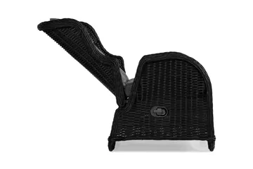 Marcus Caféset med 2 Reclinerfåtöljer Utomhus m Dyna - Svart - Utemöbler & utemiljö - Utegrupp - Cafegrupp & cafeset